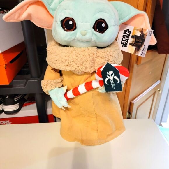 Star Wars Other - Star Wars THE CHILD Holiday Greeter 18" Plush Baby Yoda holding Candy Cane